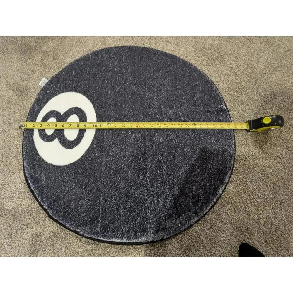 NEW 8 Ball Tufted Rug Large Black & White 30